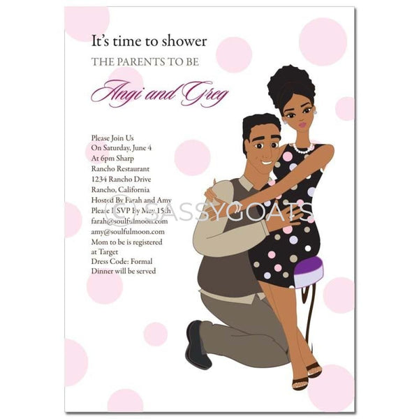 Test African American Baby Shower Invitation - Hugs